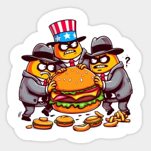 A Whimsical Tribute to American Culture in Cartoon Style Sticker